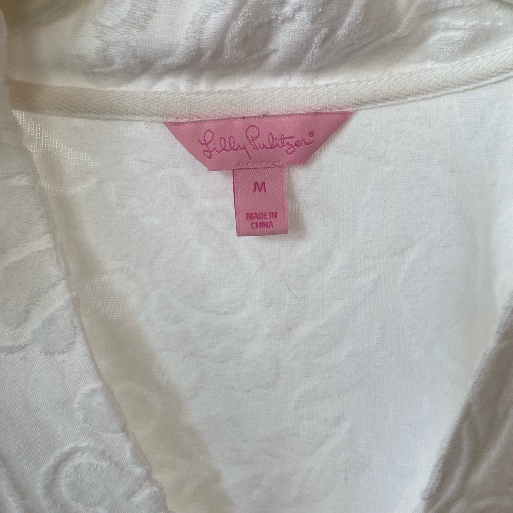 Lilly Pulitzer White Textured V-Neck swim cover up - Picture 5 of 6